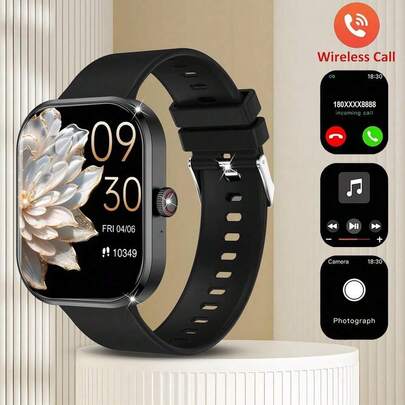 2.01" Full Screen Touch Smart Watch For Men & Women, Calling, Pedometer, Calorie Tracking, Multi-Sport Modes, Distance Tracking, Call/Message/Sedentary Reminder, Wireless Connection For Android Phones