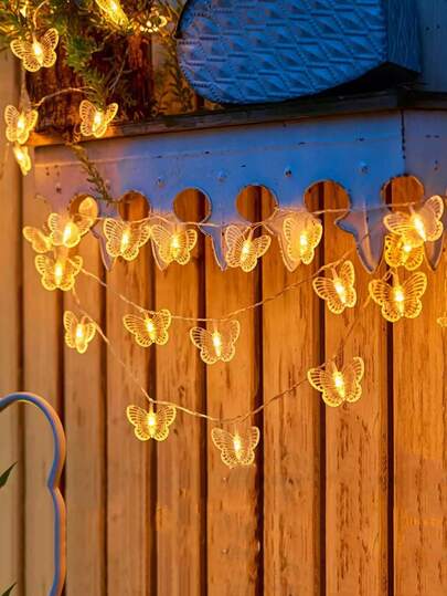 1 cuộn đèn trang trí hình bướm trong suốt dài 1,5m/3 mét, 10/20 đèn LED, chạy bằng pin, dùng trong nhà, trang trí nhà cửa cho phòng ngủ, đám cưới, tiệc sinh nhật, ngày lễ.