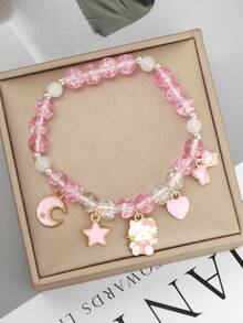 Vòng tay mặt dây chuyền hình mèo, sao, trăng của Sanrio KT, phong cách Nhật Bản & Hàn Quốc, dễ thương và ngọt ngào theo chủ đề Kawaii Dopamine. - Nhiều màu - Xem 4