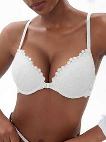 Women's Front Closure Lift-Up Bra - Anti-Sagging Sexy - Shaping Comfortable - White - View 6