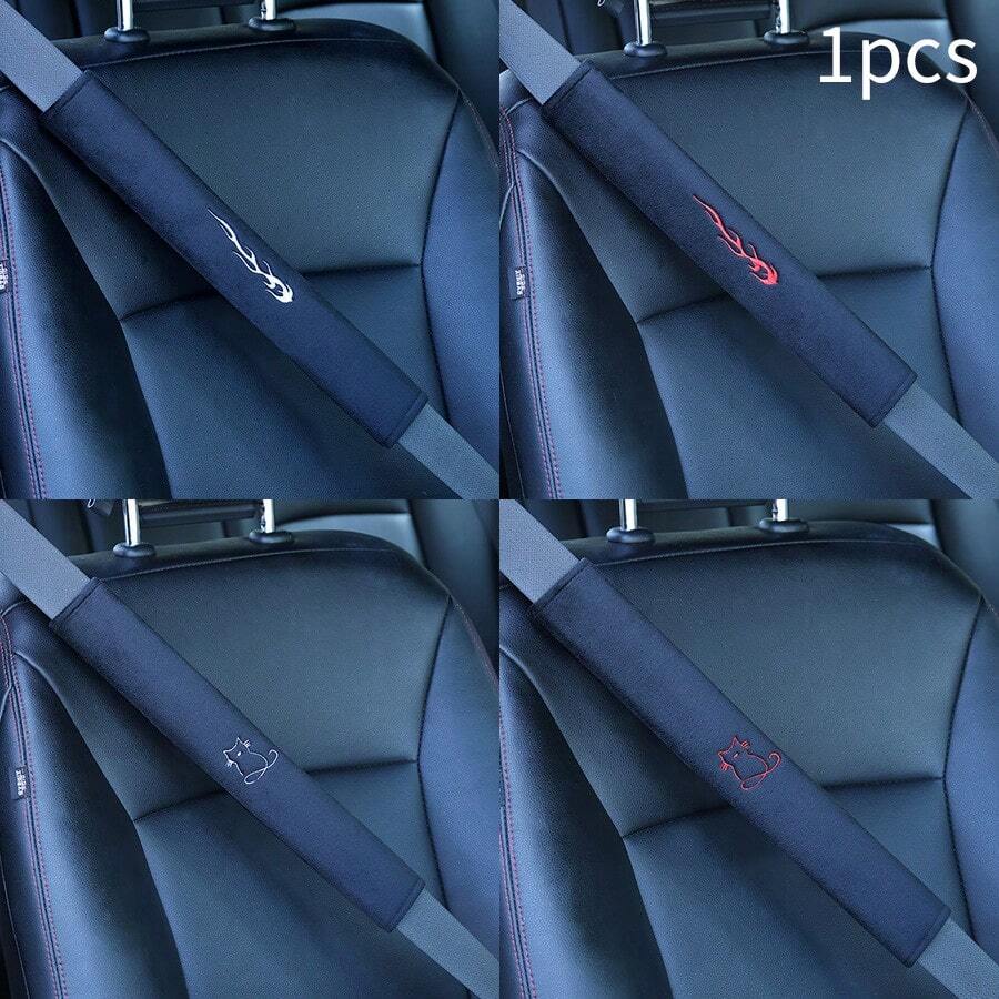 1 buah Sarung Bantalan Bahu Sabuk Pengaman Mobil Universal, Bantalan Bahu Mewah, Desain Bordir, Nyaman & Tahan Lama, Cocok untuk Dekorasi Interior Kendaraan, Panjang Terentang 14,37 inci - bantalan bahu yang empuk - View 1