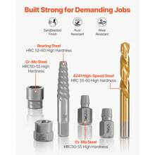 Screw Extractor Set With Drill Bits, 65 Pieces, Easy Out Nut Bolt Extractors And Drill Bits, With Adapters, Solid Storage Case, Cr-Mo Steel For Removing Rounded, Broken, Or Stripped Fasteners - Screw Extractor Set, 65 Pieces - View 3
