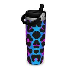 30Oz Stainless Steel Water Bottle With Straw For Sports, Travel, And School Sports Water Bottle, Keeps Water Warm For Over 24 Hours, Sealable, Portable, Flip Top, Ideal For Hot And Cold Beverages, Coffee, And Frozen Drinks - Họa tiết da báo 6 - Xem 5