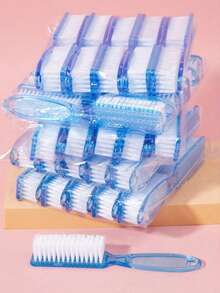 3/5/10 Pcs Nail Brush, For Cleaning Fingernails, With Handle, Can Be Used For Cleaning Nails, Toenails, And Fingernails. - Multicolor - View 1