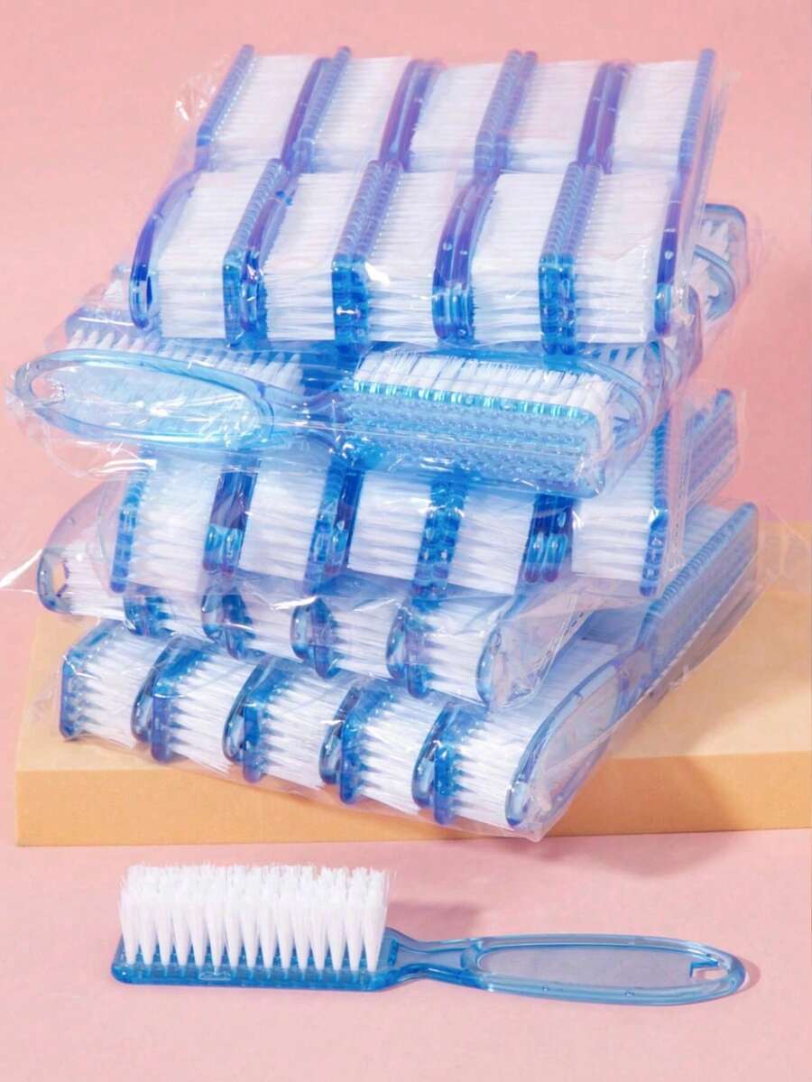3/5/10 Pcs Nail Brush, For Cleaning Fingernails, With Handle, Can Be Used For Cleaning Nails, Toenails, And Fingernails. - Multicolor - View 1