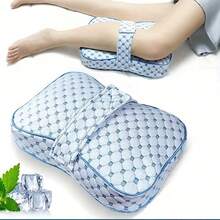 1pc Leg And Knee Support Pillow, Machine Washable, Hypoallergenic, Medium Soft Firmness, Removable Cover, Back Sleeper Aid, Removable Cover, Ergonomic Design, Soft Fabric, Lightweight Support, Sleep Aid, Adult Sleep Aid, Christmas Gifts - Thickened-bLUE - View 5