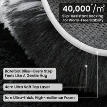 Sour Lemon Fluffy Area Rug Thick & Shaggy Carpet For Living Room & Bedroom Floor, Home Decor Anti-Slip Soft Carpet Floor Mat - Black & white stripes - 查看 2