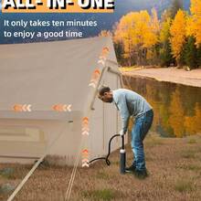 Inflatable Camping Tent For 6-8 Person, Waterproof Quick Setup Blow Up Tents With Pump, Oxford Inflatable House Luxury Air Tent For Camping & Outdoor Adventures, Air Glamping Tents - Khaki - View 7
