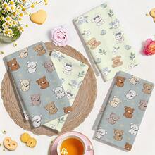 1pc/2pcs/4pcs Cute Multi-Color Bear Print Kitchen Towels, Super Soft, Quick Dry And Absorbent, Cartoon Bow Pattern Design, Sweet Kawaii Style, Machine Washable, Suitable For Restaurant Or Kitchen Decor, Daily Hand Towels - Multicolor - View 13