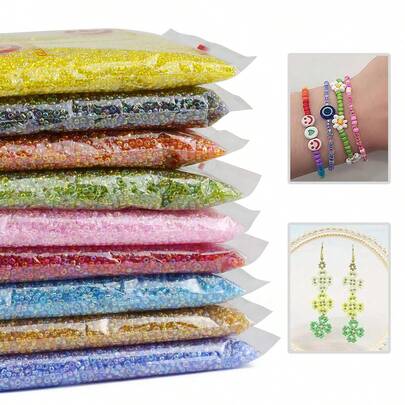 1 Bag 2/3mm Colorful Glass Seed Beads, Cross Stitch Beads For DIY Handmade Bracelets, Necklaces, Earrings, Jewelry