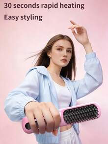 Prancha alisadora e modeladora de cachos sem fio 2 em 1, aquecimento rápido, adequada para todos os tipos de cabelo, visor LED, design anti-queimadura, carregamento USB. - Multicolorido - Ver 4