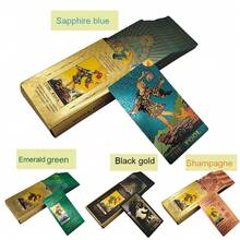 Cost Worthy Luxe Gold Foil Tarot Deck With Nice Plastic Package Board Game Of Oracle Cards For Beginners - Emerald Green - View 3