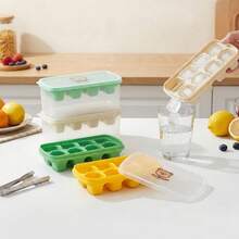 1/2/3pcs 8 Grids Plastic Ice Mold With Lid, Reusable Fruit & Beverage Ice Tray, Beer Refrigeration Tool, Suitable For Refrigerator Ice Maker In Kitchen, Restaurant,Bar - Multicolor - View 3