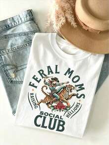 1 camiseta de Fer*L Moms Social Club, camiseta "Mom Life", regalo vintage para mamá Fer*L, "Es la esposa de Fer*L de alguien", camiseta gráfica de manga corta con cuello redondo, de algodón pesado para mujer, 180g 100% algodón. - Blanco - Ver 3