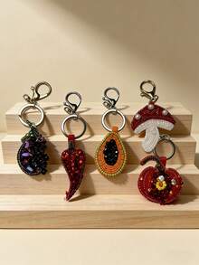 Starfish Beach Resort Style Bag Charm, Fashionable Cute All-Match Fully Rhinestone Bag Pendant Festival Graduation Teacher Appreciation Gifts Gift Key Ring Charms Key Chain Key Chain Beads - Multicolor - View 2