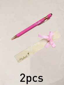 Bolígrafo con nombre personalizado, elegante estilo Aurora, bolígrafo de escritura con tarjeta de regalo con cinta, bolígrafo de firma personalizado para oficina, escritorio, diario, notas con lazo & caja de regalo, regalo personalizado para maestro, colega, graduación, cumpleaños, recuerdo único personalizable - Estilo D - Ver 19