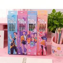 Bộ quà tặng 12 bút chì K-Pop D-Emon Hunter Series 2B, thích hợp cho các bữa tiệc, trường học, phần thưởng trong lớp học, kiểu dáng ngẫu nhiên. - Nhiều màu - Xem 5