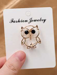 1pc Geometric Pattern Casual Zinc Alloy Brooch - Burung Hantu Emas - View 8