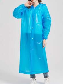 2件套户外运动成人防水雨衣，蓝粉色雨衣套装，防风防水EVA加厚连体雨衣，适合旅行户外骑行，抽绳便携成人女式雨衣 - 女款雨衣 - 查看 3