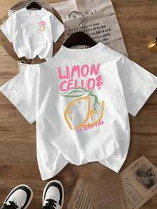 Plus Size Women's Casual Lemon Print Round Neck Short Sleeve T-Shirt, Suitable For Spring, Summer, Autumn, Vacation White - White - View 7