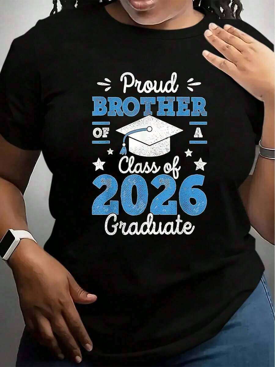 Proud Brother Of The Class Of 2026 - Graduation T-Shirt - Black - View 1