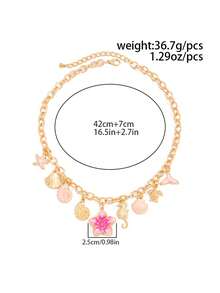1 chiếc mặt dây chuyền hình hoa, vỏ sò, sao biển bằng men sứ họa tiết hình học, phong cách tối giản, thích hợp cho kỳ nghỉ biển, đi chơi, dự tiệc, hẹn hò, quà tặng trang sức cho nữ. - vòng cổ - Xem 4