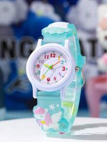 Children's Astronaut Pattern Macaron Color Series Kids Watch, Colorful Plastic Strap For Boys And Girls Students, Suitable For Birthday Gift, Halloween Gift, Year-End , Cyber Monday, 1pc/Set - Multicolor - View 2