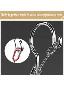 Stainless Steel Clothesline With 30 Clips/Hooks - 銀色 - 查看 2