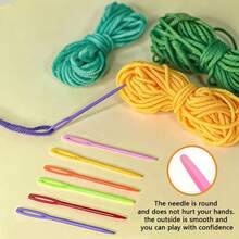 8/9pcs Beginner Sewing Kit, Entry-Level Set - Assorted Styles Including Plastic Needles, Threads, DIY Sewing Board, Kids Felt Craft Kit, Helpful For Developing Fine Motor Skills, Ideal For Children's Day/Birthday Gift - Multicolor - View 6