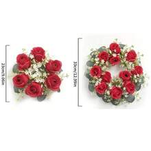 de flores artificiales de rosas de 23/33cm, flores falsas de seda con hojas de eucalipto para decoración de boda en el hogar, accesorios de regalos DVEO - Champán - Ver 7
