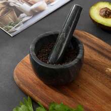 Marble Heavy Duty Mortar And Pestle Natural Marble Mortar And Pestle Set For Gourmet Cooking &Amp; Spice Grinding Make Fresh Guacamole, Salsa, Pesto, Stone Grinder Bowl, (7oz) - White - View 6
