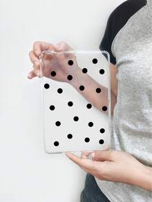 1pc Black Polka Dot Transparent Protective Case, Covers, Anti-Drop Clear TPU Protective Cover, Ultra-Thin Lightweight, Suitable For Multiple Models, Suitable For Students And Office Workers, Simple Style Gift For Yourself Or Loved Ones, Compatible With IPad 10/9/8/7, Air 5/4/3, Pro 11/12.9 Inch, Tablet Accessories, For Tablet, Quick Ship. - Clear - View 10
