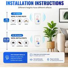 Ultrasonic Indoor Rodent Repellent, Mosquito And Mouse Repellent In Plug Form, Suitable For Domestic Rodents, Ultrasonic Plug, Suitable For Cockroaches, Insects And Rats. - White - View 5