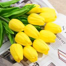 5/10 buah Bunga Tulip Buatan, Cocok untuk Dekorasi Rumah, Dekorasi Dapur, Dekorasi Musim Gugur, Dekorasi Luar Ruangan, Dekorasi Meja, Dekorasi Pernikahan, Tanaman Buatan, Hadiah untuk Wanita, Musim Kembali ke Sekolah - Kuning - View 4