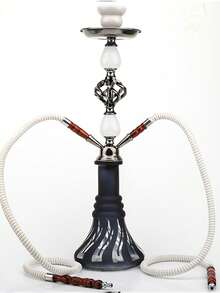 Bộ shisha Ả Rập cổ điển, dành cho một/hai/bốn người, bao gồm ống hút, kẹp, chén đựng shisha, không cần điện, dễ mang theo. - Một cỡ - Xem 10