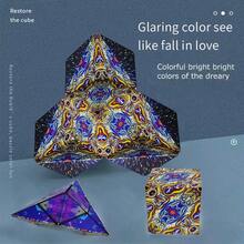 Variable Geometric Shapes, Color-Changing, Magnetic, Magic Cube, Stress-Relieving, Manual Flipping Jigsaw Puzzle Cube - Magnetic Cube 3D - View 7