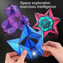 Variable Geometric Shapes, Color-Changing, Magnetic, Magic Cube, Stress-Relieving, Manual Flipping Jigsaw Puzzle Cube - MC-03 - View 11