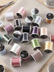 55 thước Anh (khoảng 137 mét) chỉ Nhật Bản, 100% nylon, 330 DTEX, dây thun 0.225mm, thích hợp để tự làm vòng tay. - Tuyến JP - Xem 1