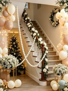 12/1 pezzo Decorazioni a palla appese bianche perla, adatte per matrimonio, festa di nascità, decorazione per addio al nubilato, con ornamenti sferici appesi, ghirlanda in plastica/tessuto adatta per soffitto, parete, evento - Eleganti palline decorative bianche, forniture per decorazione matrimonio romantico di lusso francese, decorazione per festa di compleanno, festa di laurea, decorazione per arco matrimoniale, tenda di perline per sfondo, decorazione per sfondo fotografico per festa di fidanzamento e fai da te - Bianco - Visualizzare 10