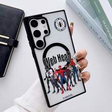 Miniso 1pcs Marvel Spider-Man Web Head Multiverse Spider-Heroes Group Slogan Design Phone Case Transparent Magnetic Shockproof Case Suitable For Samsung S26 Ultra/S26 Plus/S26/S25 Ultra/S25 Plus/S25/S24 Ultra/S24 Plus/S24/S23 Ultra/S23 FE/S23 Plus/S23/S22Ultra/S22 Plus/S22 Stocking Stuffers The Girlfriend - 淺灰色 - 查看 4