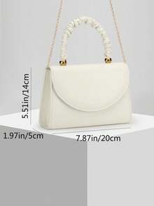New Arrival PU Leather High-End Clutch Bag, Versatile European And American Style Evening Bag, Chain Shoulder Bag Suitable For Formal Occasions, Wedding Season - White - View 6