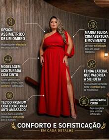 Plus Size Dresses - Red - View 2