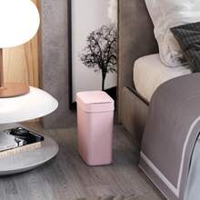 iTouchless - cubeta de basura de baño rosa con sensor de 3 galones delgado de 10 litros sin contacto pequeño y automático con tapa cesta de basura comercial con control de movimiento inteligente - Plstico de 3 galones rosa - Ver 6