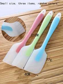 Juego de 3 piezas/2 piezas/1 pieza de espátulas de silicona multifuncionales, de color transparente, aptas para raspar mantequilla, batir crema, hornear pasteles, extender mermelada, espátula resistente al calor, herramienta de mezcla para hornear, utensilio de cocina, esencial para el apartamento - Multicolor - Ver 13
