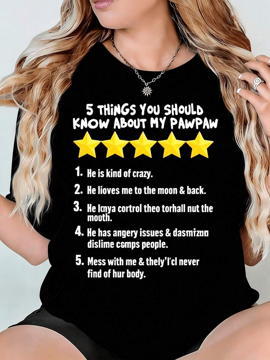 Camiseta de mujer: 5 hechos que necesitas saber sobre mi abuelo Cuello de tripulación suave, lavable en máquina, perfecto para uso diario