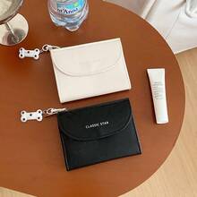 Korean Style Solid Color Minimalist Card Holder, Multi-Function Lipstick Case, Large Capacity Wallet - Multicolor - View 5