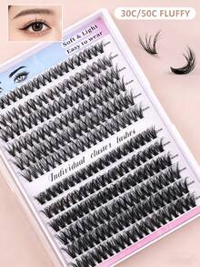 Mkhlina 30/50簇自然卷曲12-16mm DIY假睫毛 - 30/50 - 查看 1