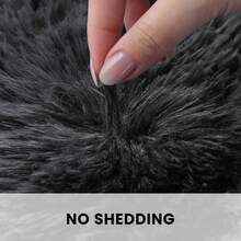 Sour Lemon Fluffy Area Rug Thick & Shaggy Carpet For Living Room & Bedroom Floor, Home Decor Anti-Slip Soft Carpet Floor Mat - Black & white stripes - 查看 3