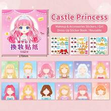 1 Set DIY Face Sticker Kit With Fashionable Doll Design - 1 Dress Up Game Set, Includes Reusable Stickers For Creative Fun, Beautiful Face Painting And Interactive Activities - Ideal As Party Favors Or Gifts - Multicolor - View 16
