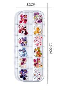 About 300pcs/Box Floral Nail Stickers Set, Flower Nail Decor, DIY Letter Resin Mold Silicone Mold Filler, Jewelry Making Supplies - DIY Filling - View 8